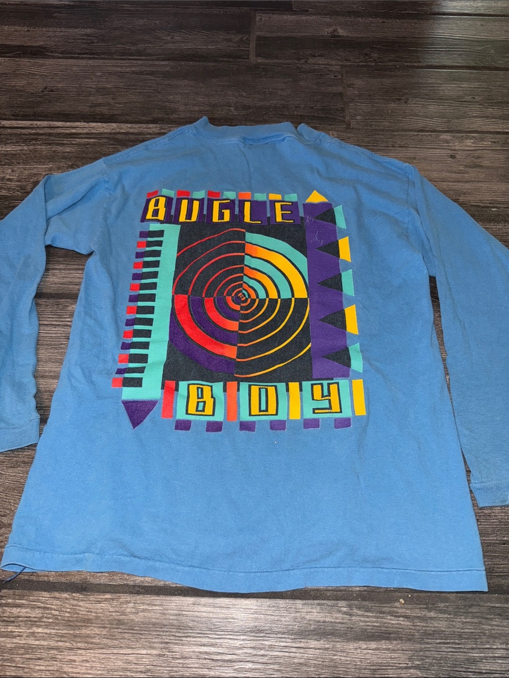 Bugle Boy Light Blue Long-Sleeve Shirt vintage large 1990s